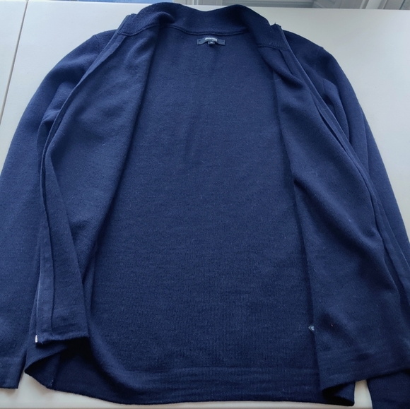 BURTON London Sweater M Full Zip Mock Neck Navy Blue Cardigan Men's - Picture 5 of 8